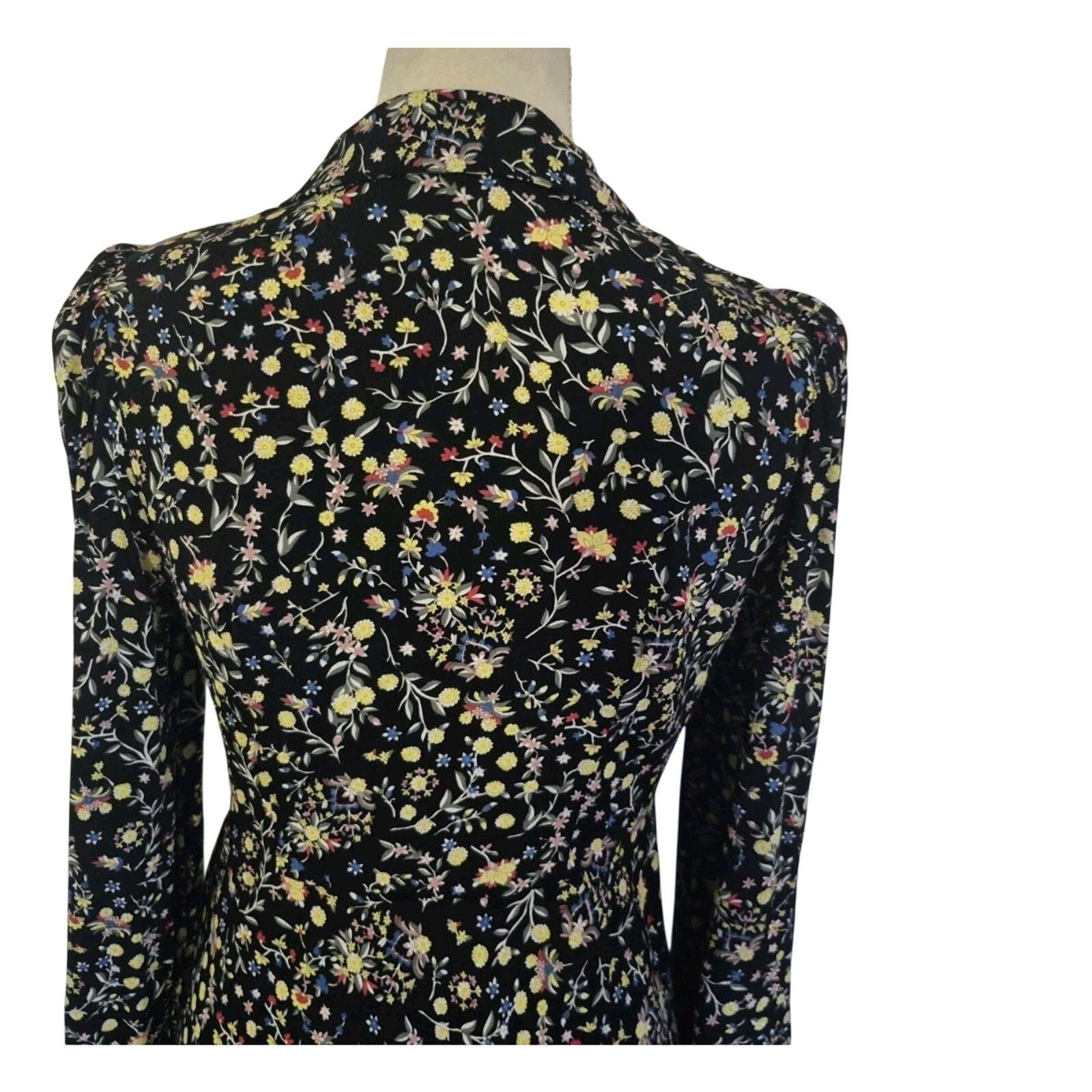 Boden New Boden Women's Tie Neck Black Fit Flare Dress US 4R Size S / US 4 / IT 40 - 6 Thumbnail