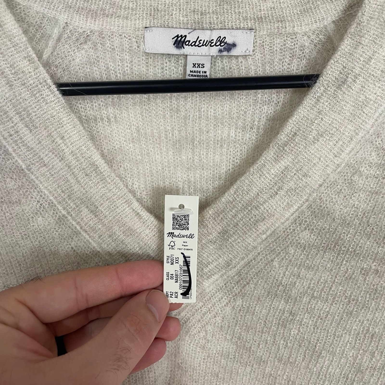 Madewell Madewell Ginny V Neck Oversized Sweater US Women's XXS Size XXS / US 00 / IT 34 - 3 Thumbnail