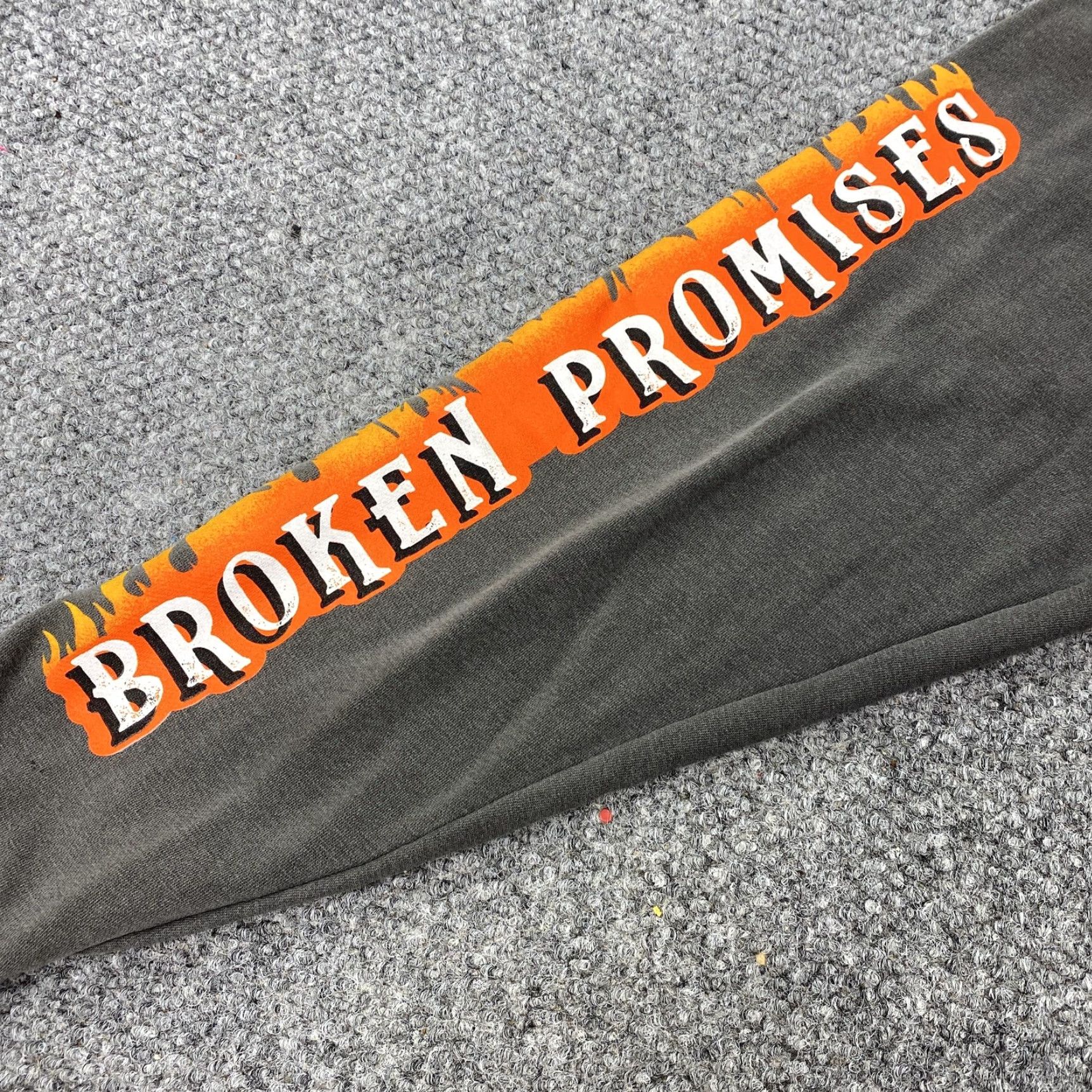 Broken Promises Co. Broken Promises Hoodie Mens Medium Dancing With Death Pullover Graphic Flames Gray Size US M / EU 48-50 / 2 - 6 Thumbnail