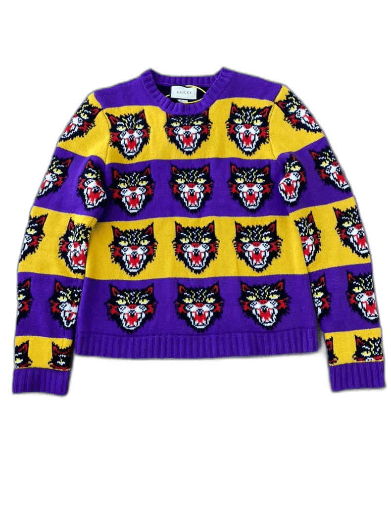 Gucci Gucci Animal Pattern Knit Sweater Jacket-yf Size US L / EU 52-54 / 3 - 1 Thumbnail