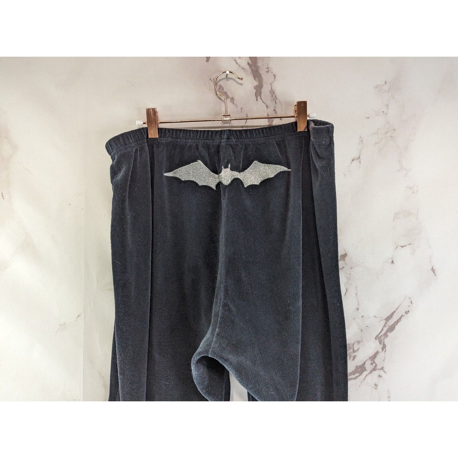 Dolls Kill Dolls Kill X Monsters Pants Women 2X Black Flare Velour Bat Size 42" / US 20 - 6 Thumbnail