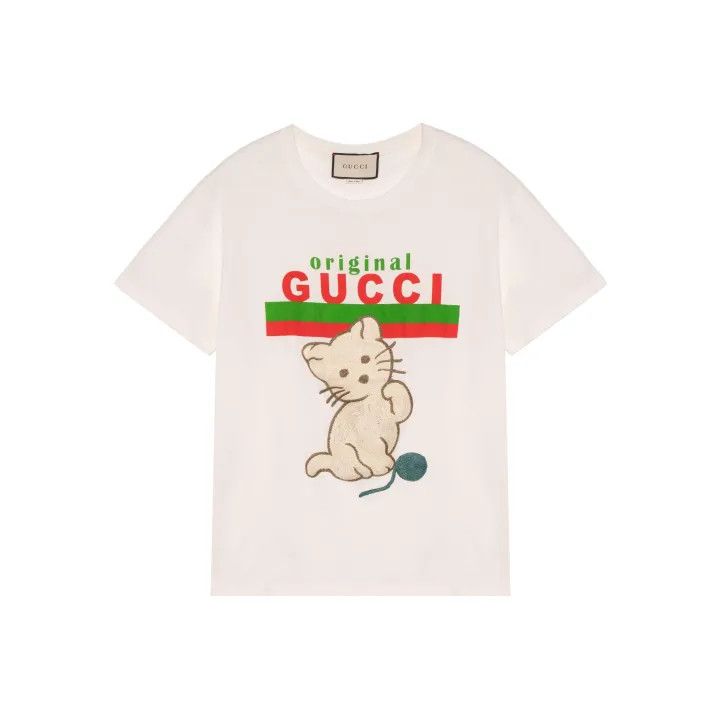 Gucci Gucci Cat Print Casual T-Shirt for Women Size XS / US 0-2 / IT 36-38 - 1 Thumbnail
