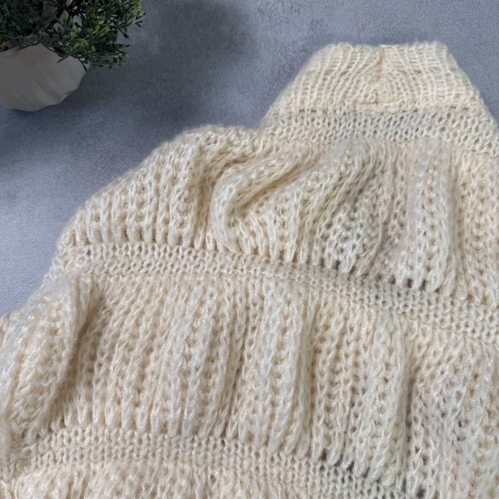 Vintage Gelato Pique Women Cardigan Sweater Free Size Beige Size ONE SIZE - 15 Thumbnail
