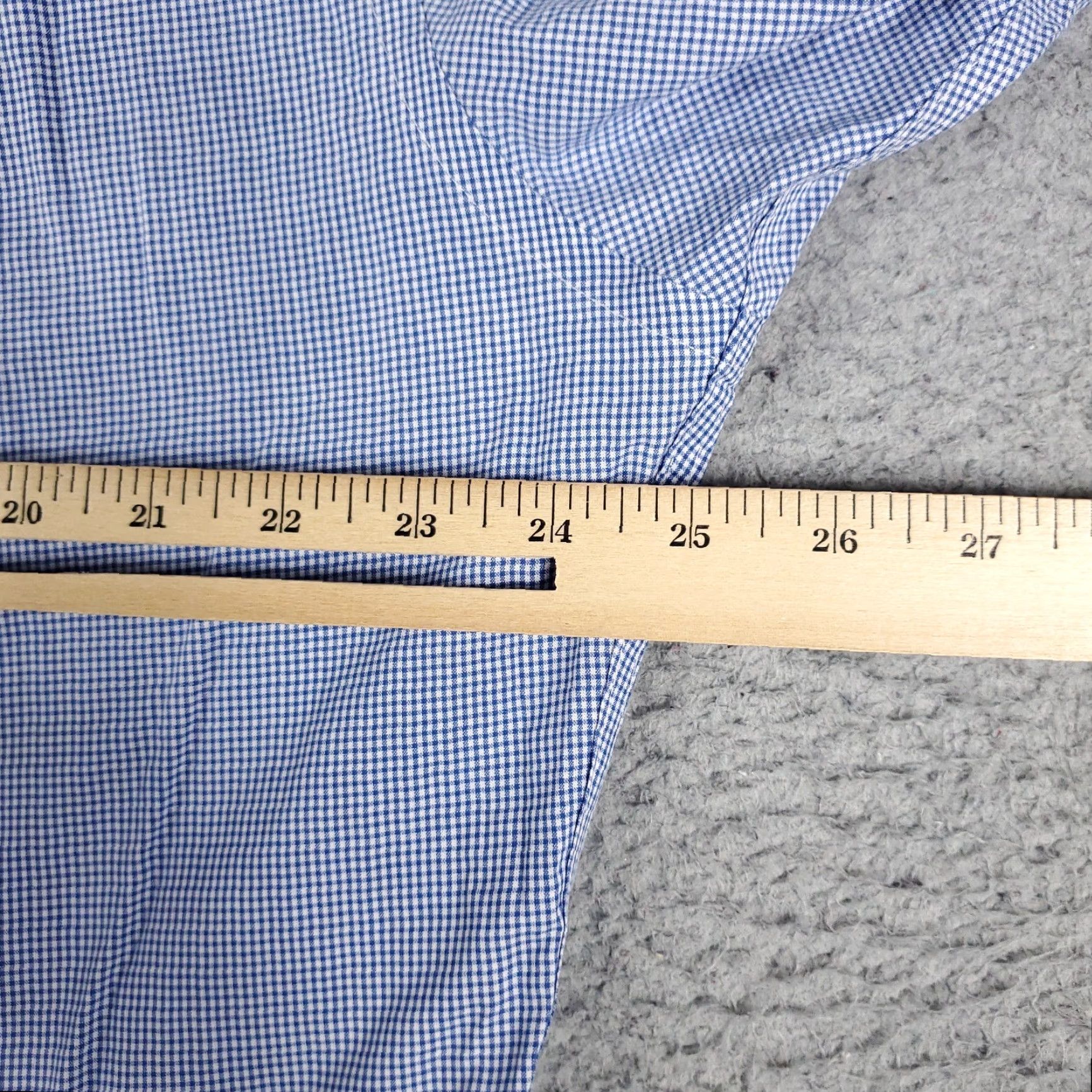 Ralph Lauren VINTAGE? No. Ralph Lauren Dress Shirt Men 16 Blue Check Button-Down Long Sleeve Cotton Classic 16 in Mens Regular Size Adult Blue Shirt Size 42R - 5 Thumbnail