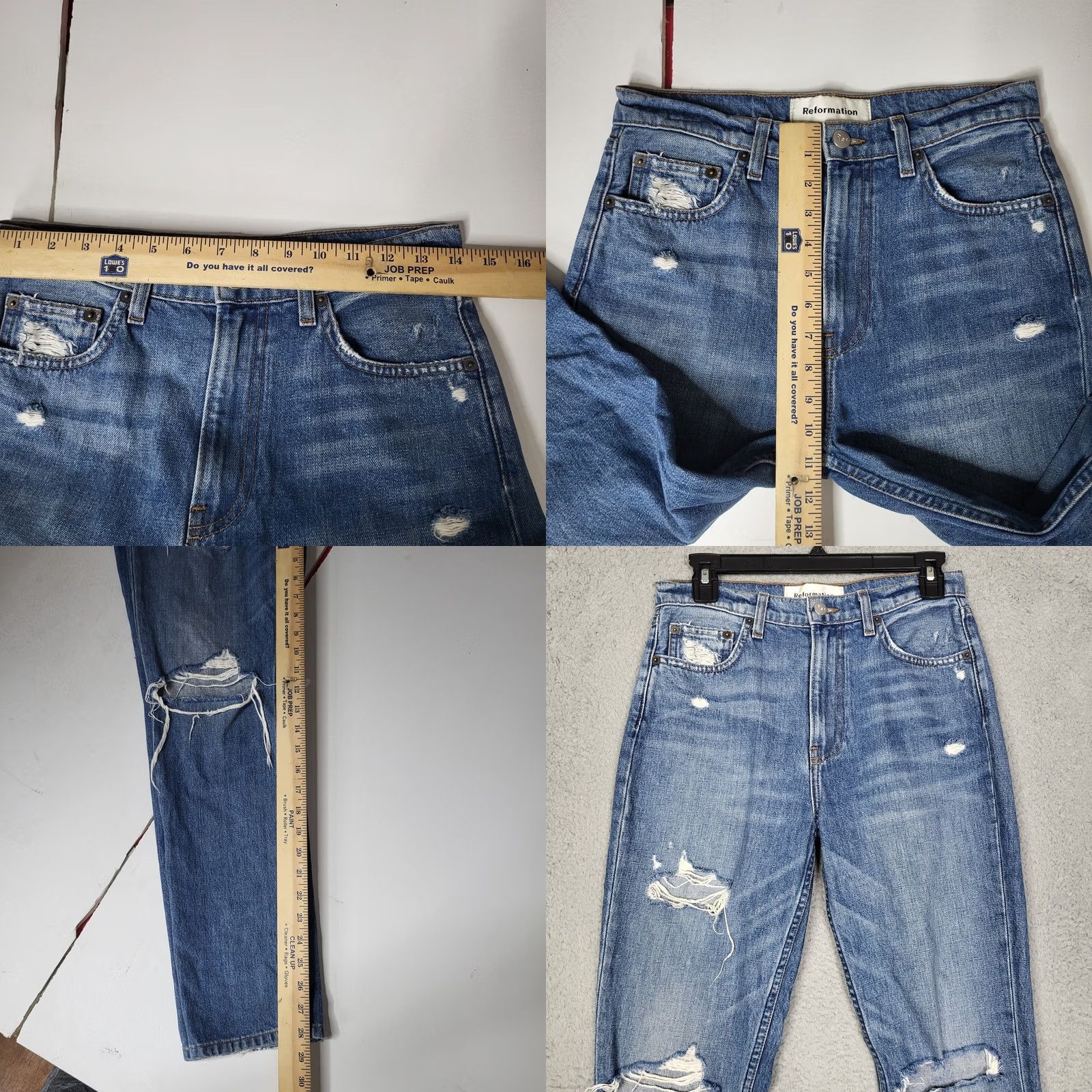 Reformation Reformation Jeans Main Rise Cigarette Wash Size 27 Blue Regular Size 27" / US 4 / IT 40 - 8 Thumbnail