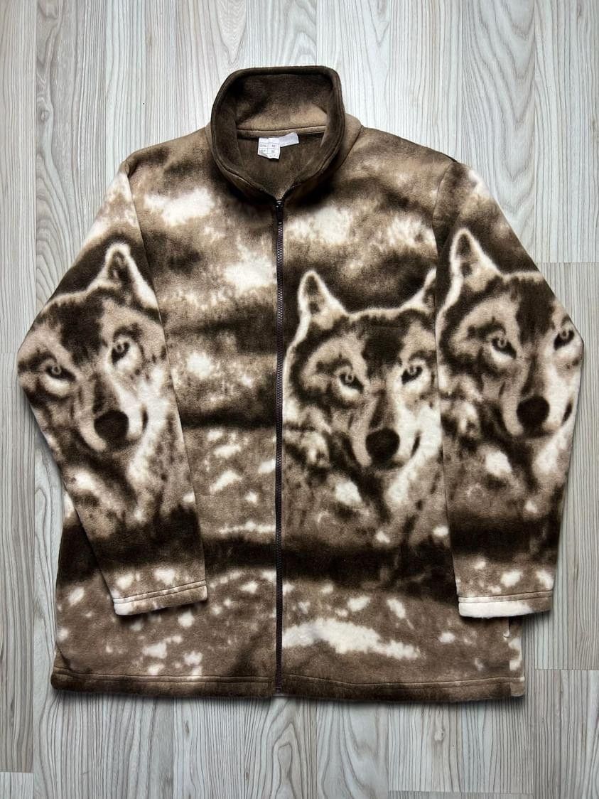 Other Wolf Fleece jacket nature animal pattern print Size US M / EU 48-50 / 2 - 2 Thumbnail