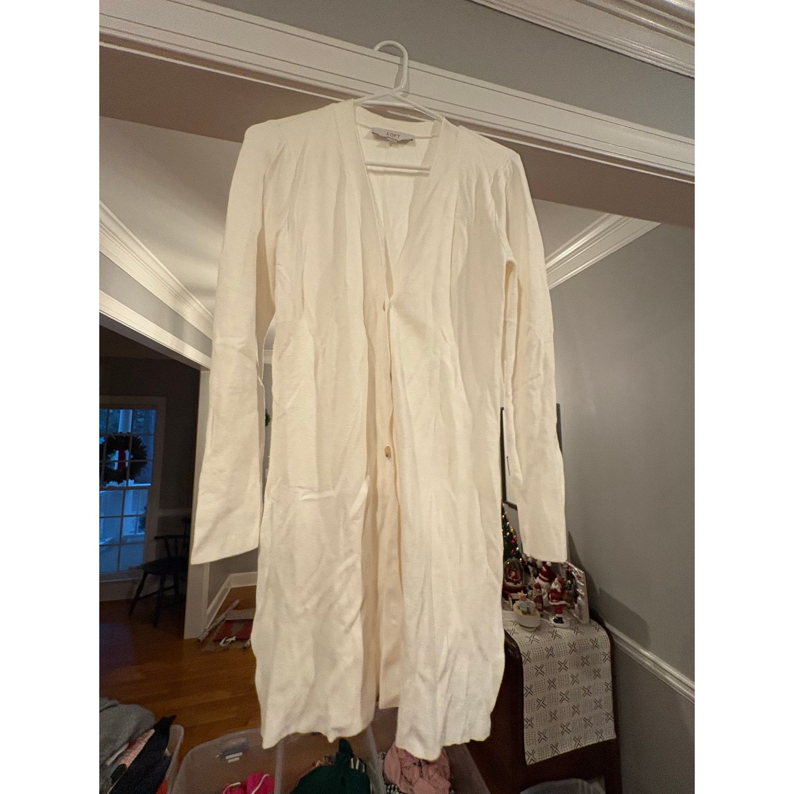 Loft LOFT Cream Long Open Front Cardigan – Size Small Size S / US 4 / IT 40 - 2 Thumbnail
