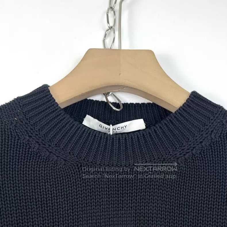 Givenchy Givenchy Black Distressed Logo Destroyed Knit Sweater Size US S / EU 44-46 / 1 - 3 Thumbnail