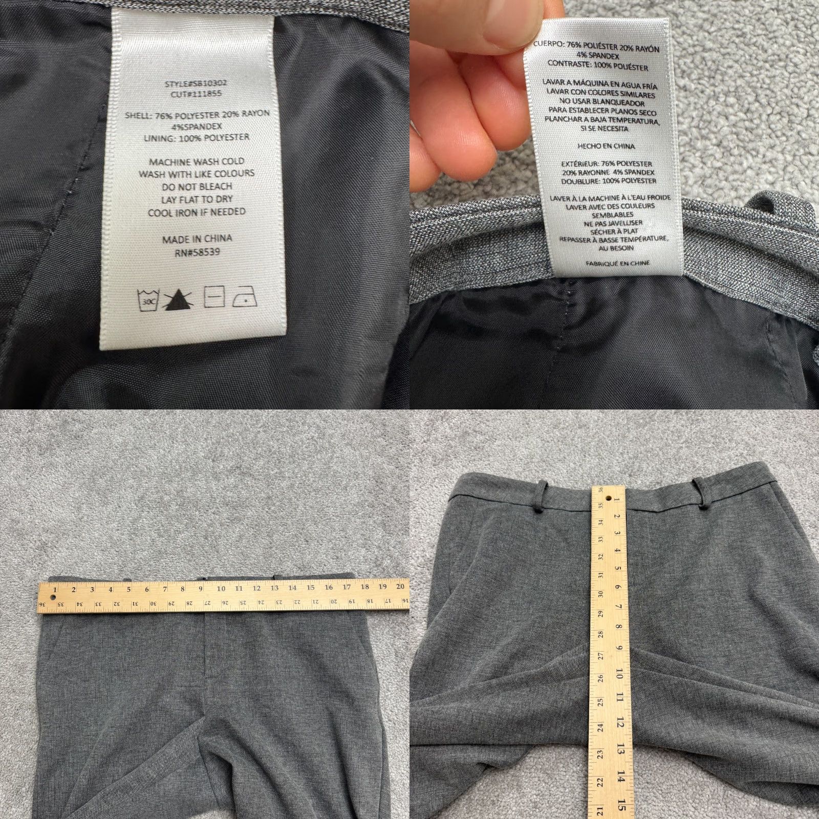 Vintage KUT from the Kloth Bootcut Pants Dress Pants Women 12 Gray Classic Work 36x33 Size 34" / US 12 / IT 48 - 8 Thumbnail