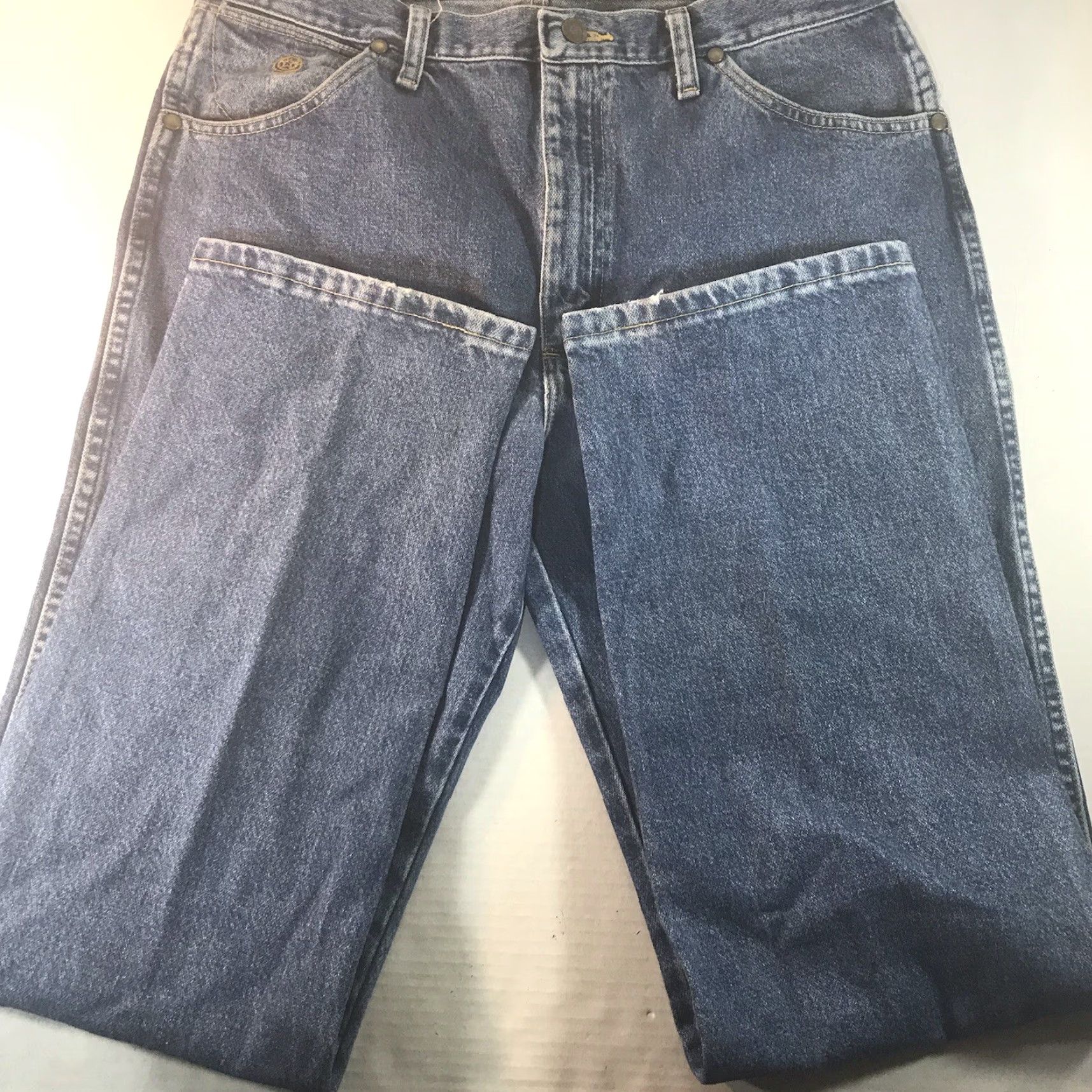 Wrangler VINTAGE Wrangler George Strait Cowboy Jeans Men 35X32 Brown Patch Straight Fit Denim Mexico Size US 35 - 6 Thumbnail