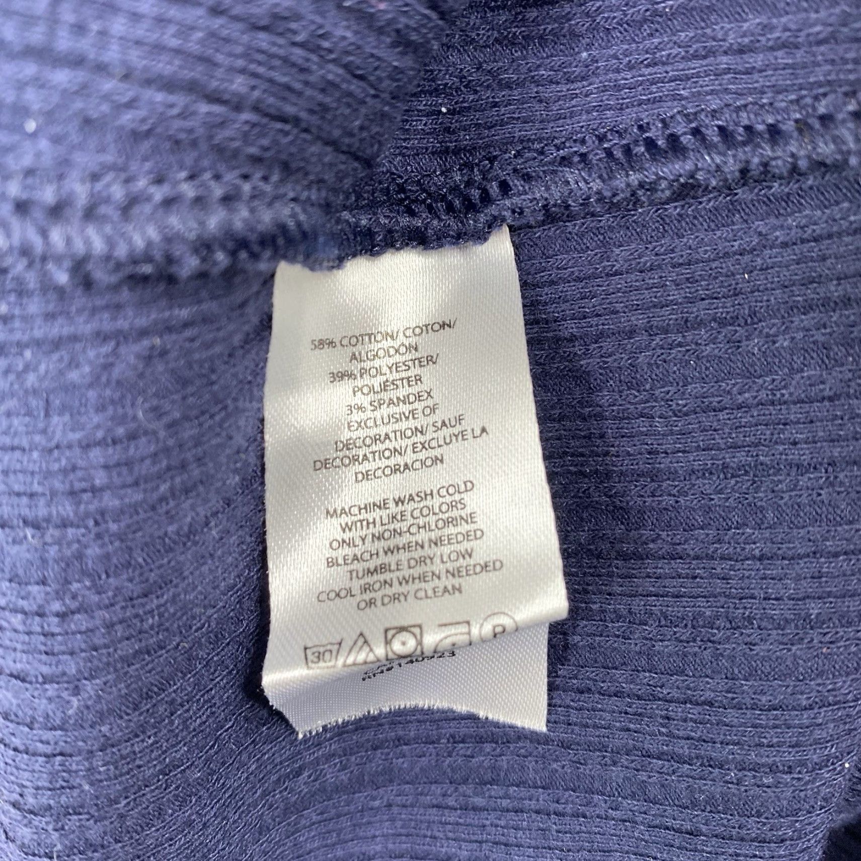 Ann Taylor Ann Taylor Top Womens XL Blue Crochet Ribbed Short Sleeve Stretch Minimalist Size XL / US 12-14 / IT 48-50 - 6 Thumbnail