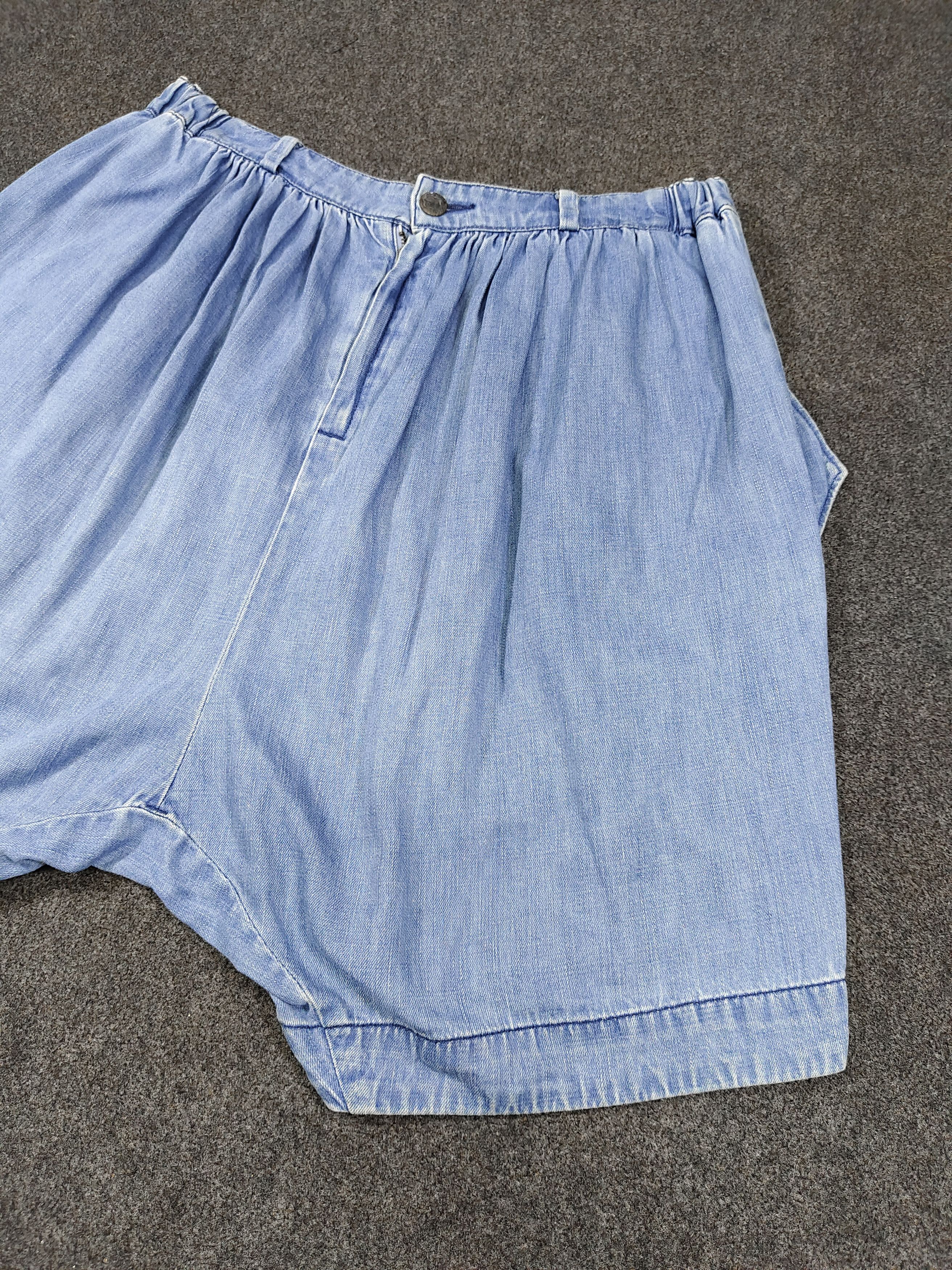 Japanese Brand 00s RNA Slang🇯🇵Streetwear Denim Drop Crotch Sarouel Shorts Size 32" / US 10 / IT 46 - 2 Thumbnail