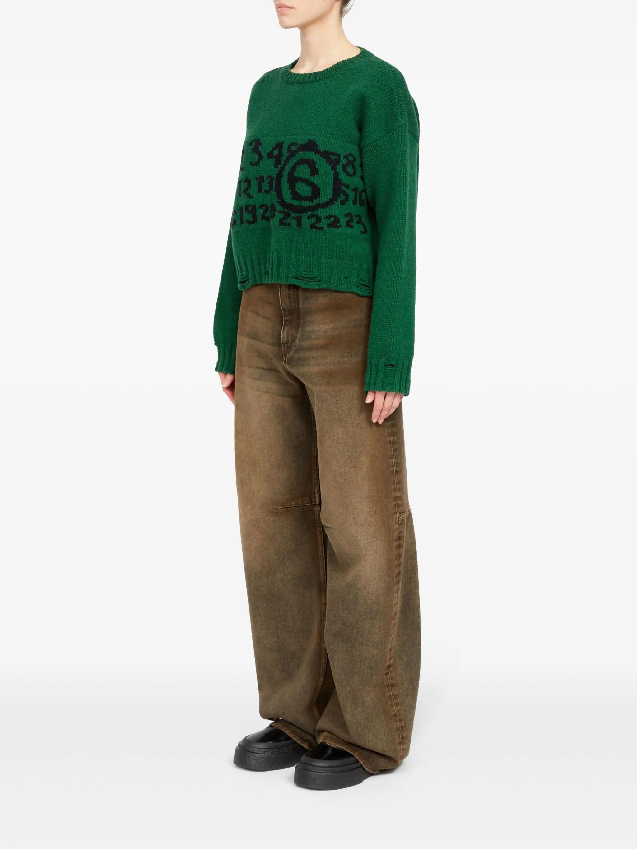 Maison Margiela oc11z0825 Crewneck Sweater in Green Size M / US 6-8 / IT 42-44 - 6 Thumbnail