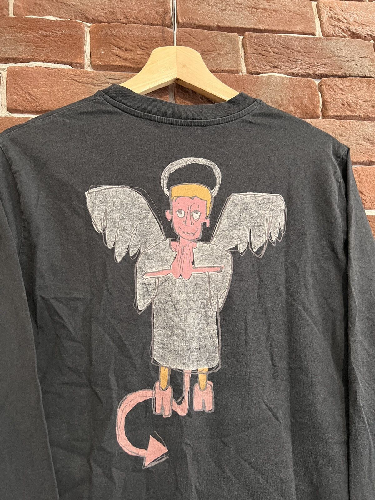Moschino Vintage 90s Moschino Jeans Devil Cupid Long Sleeve Tshirt L Size US L / EU 52-54 / 3 - 4 Thumbnail
