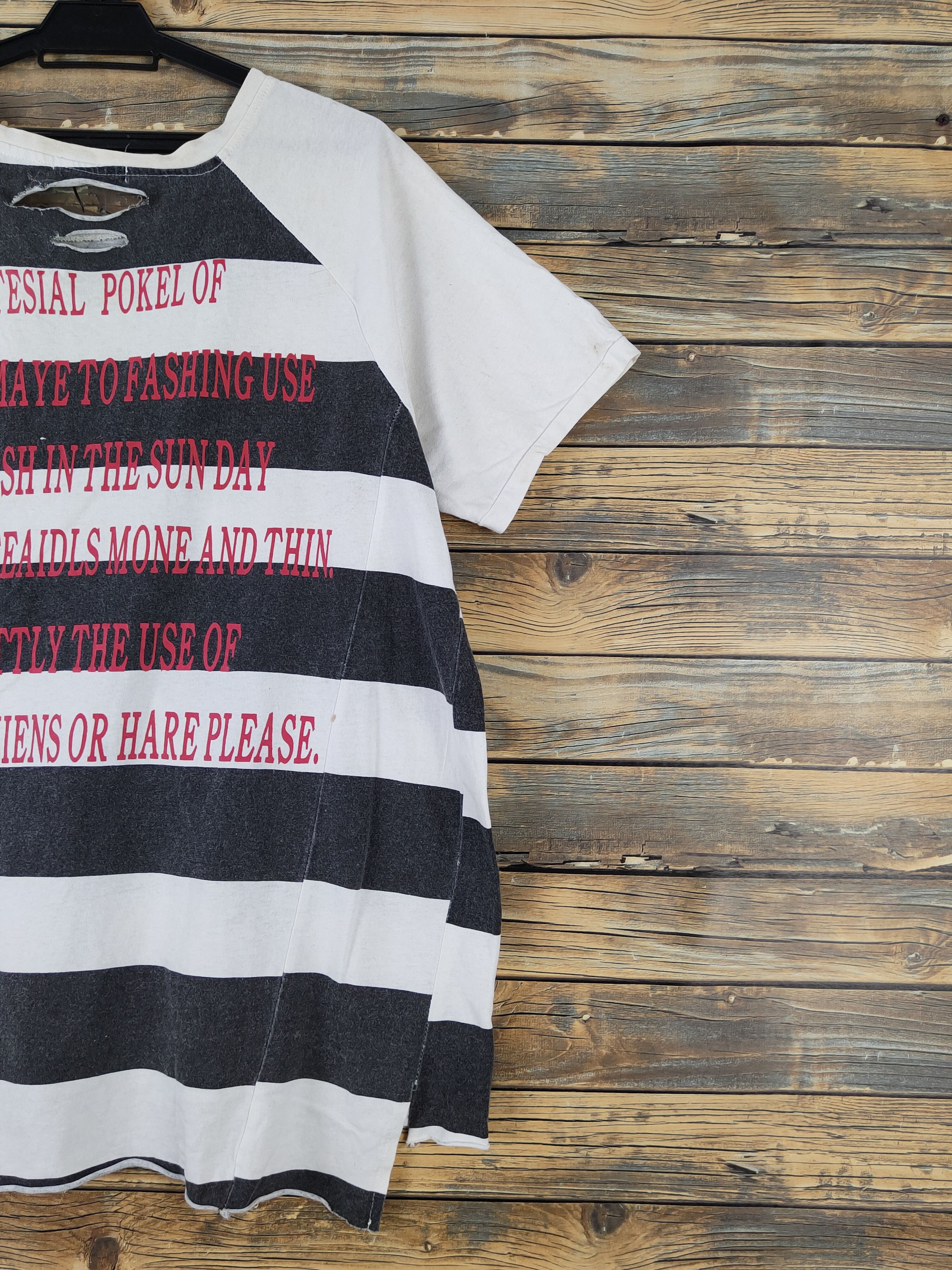 Sanshiyiding Black White Stripe Short Sleeve T-shirts #W1918