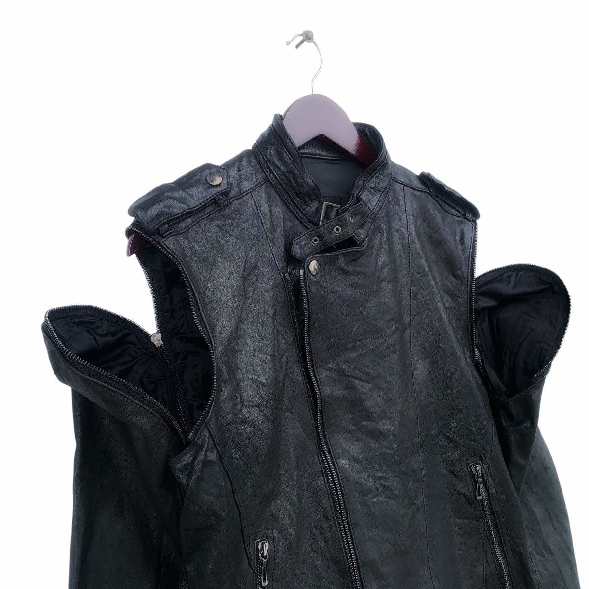 Tete Homme Tete Homme Issey Miyake Motorcycle Jacket Removable Sleeves Size US L / EU 52-54 / 3 - 10 Thumbnail