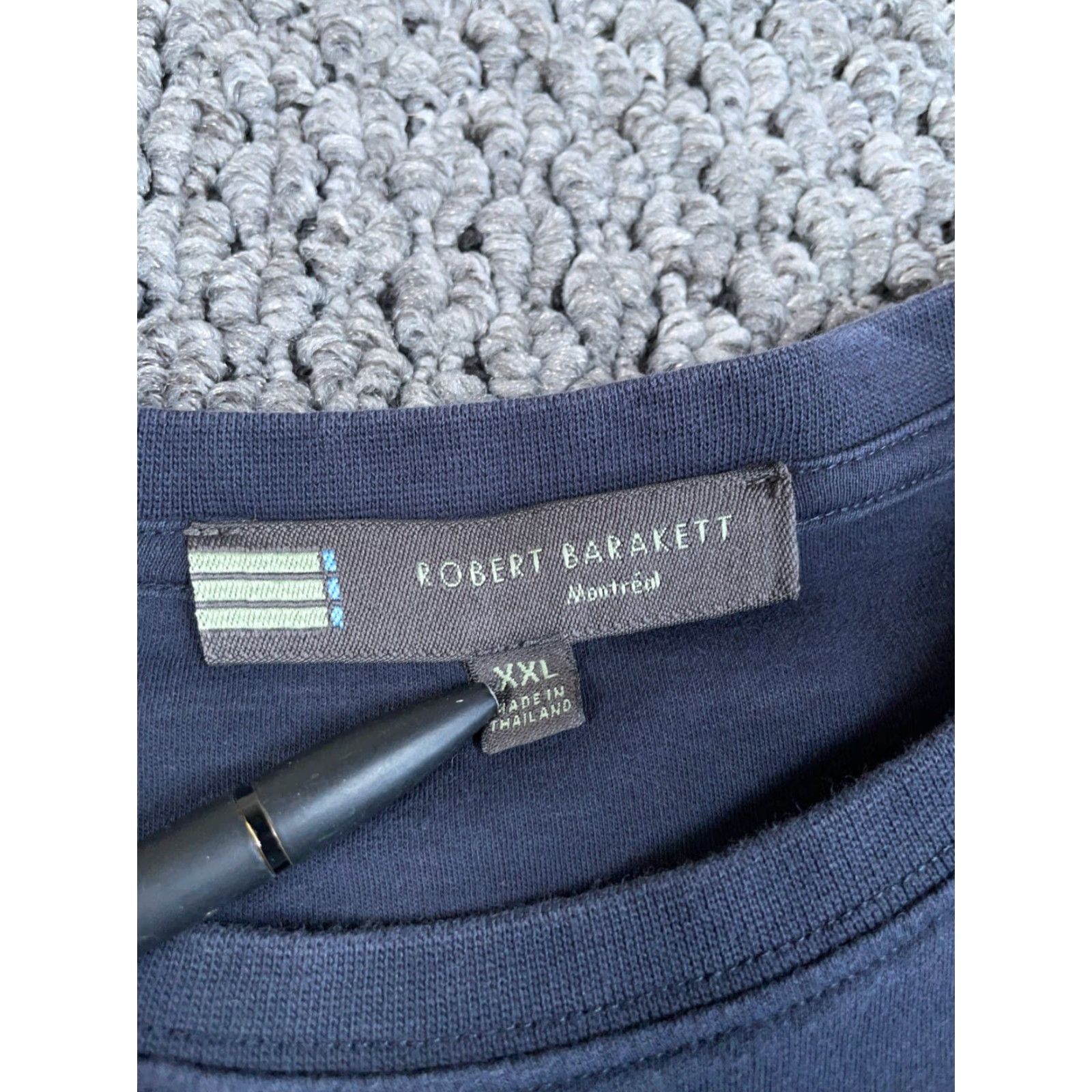 Vintage Robert Barakett Pima Cotton T-Shirt Adult 2XL Dark Gray Solid Regular Fit 90s Mens Size US XXL / EU 58 / 5 - 3 Thumbnail