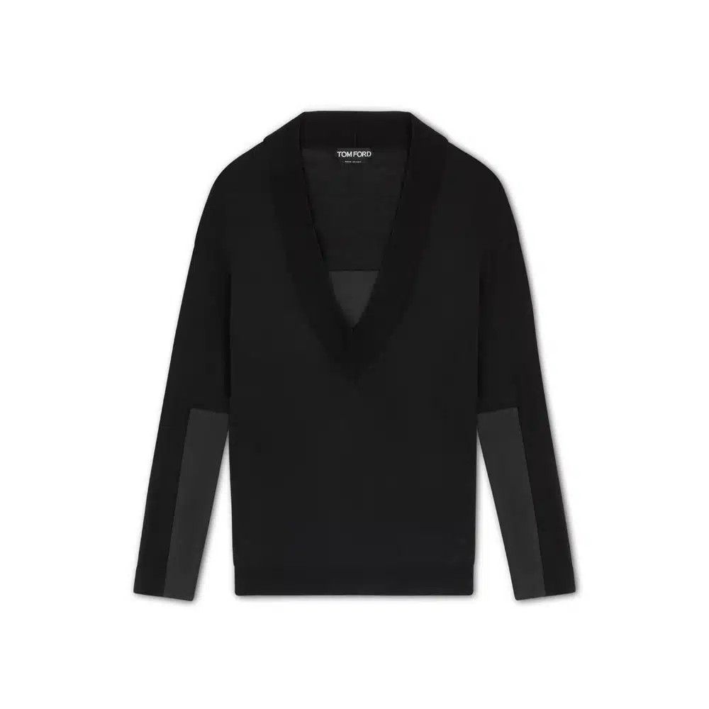 Tom Ford o1loc1c1024 MAK1177 Cashmere Silk V-neck Sweater in Black Size XXS / US 00 / IT 34 - 1 Thumbnail