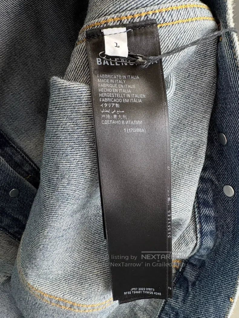 Balenciaga Balenciaga Back Tape Coke Denim Jacket Size US S / EU 44-46 / 1 - 5 Thumbnail