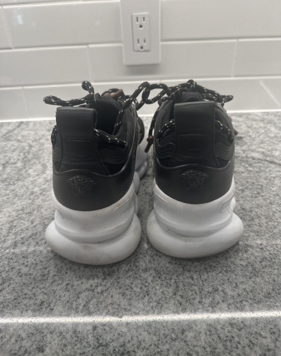Versace Versace Chain Reaction Black Mesh Sneakers Size US 7 / EU 40 - 4 Thumbnail