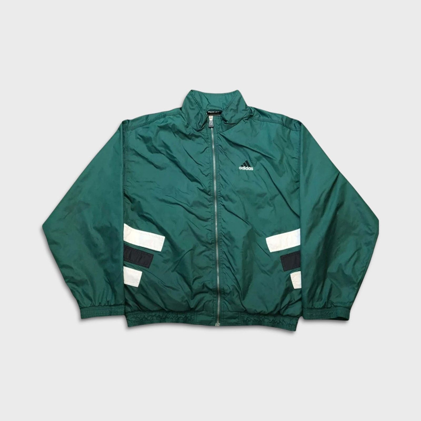 Adidas × Vintage Adidas Jacket XL Stripe Spell Out Full Zip 90s Windbreaker Size US XL / EU 56 / 4 - 4 Thumbnail