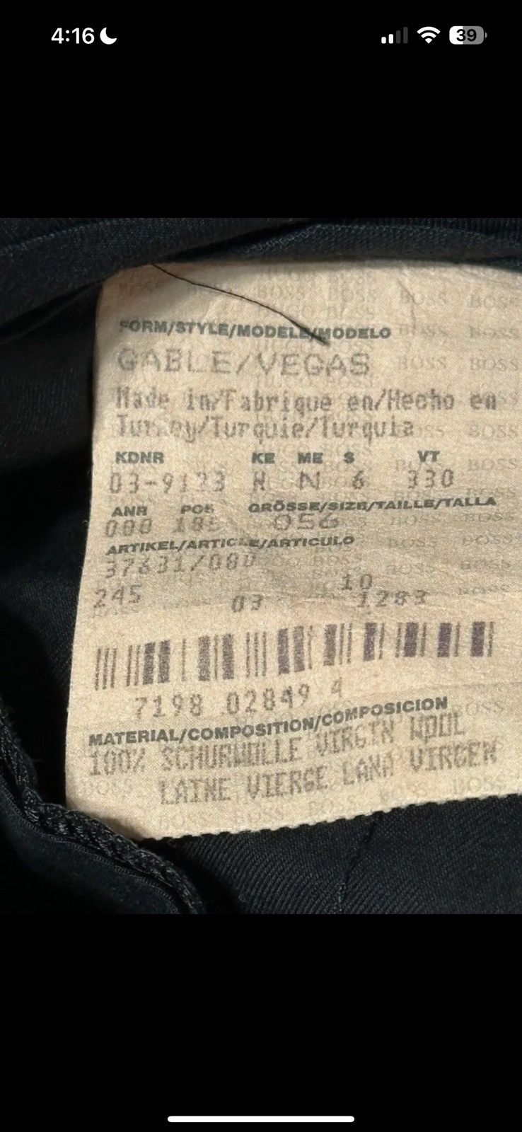 Hugo Boss Grey Wool Vintage Archive Hugo Boss Suit Size 42L - 8 Thumbnail