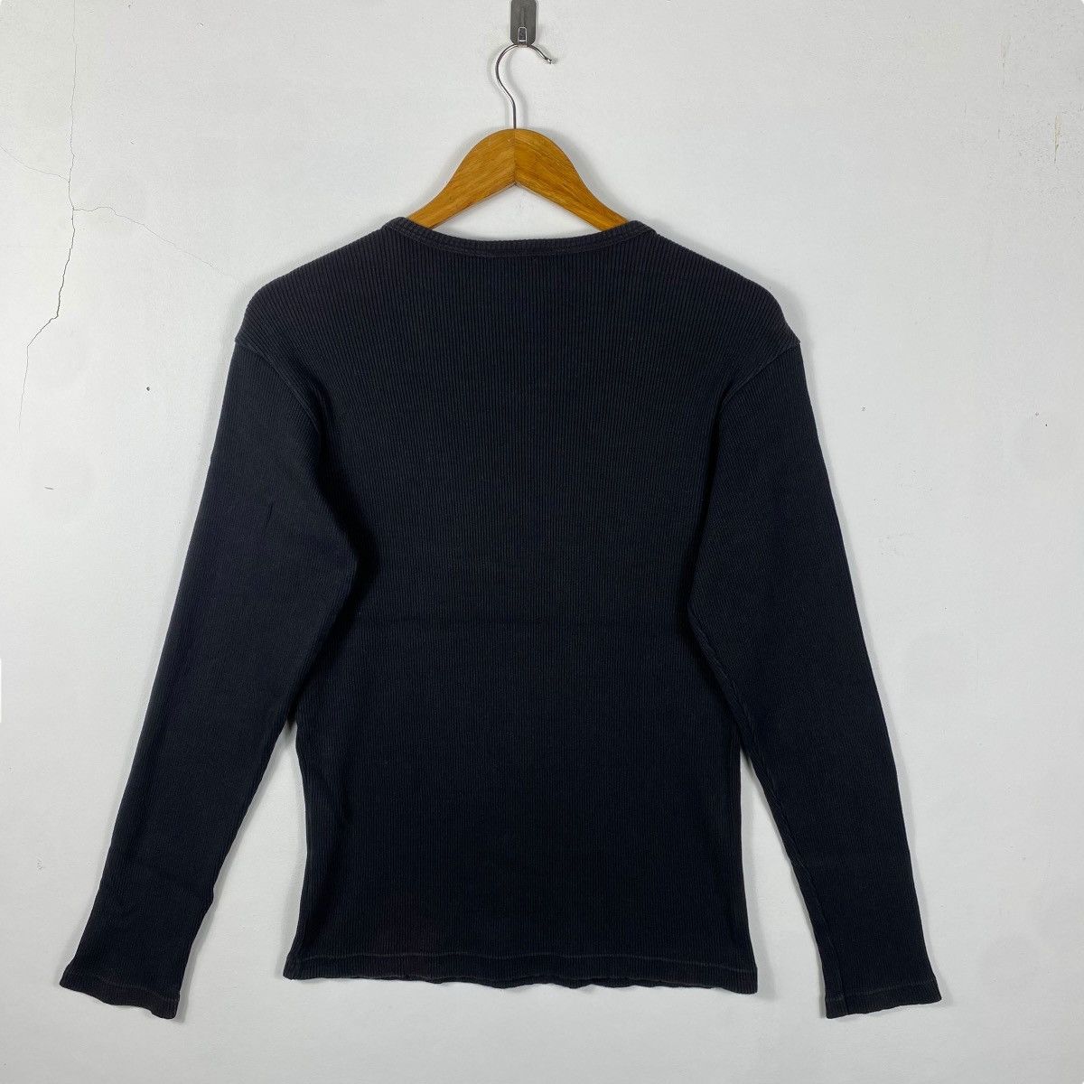 agnes b. Vintage AGNES B. Homme Paris Thermal Black Faded Tops Tee Size M / US 6-8 / IT 42-44 - 4 Thumbnail