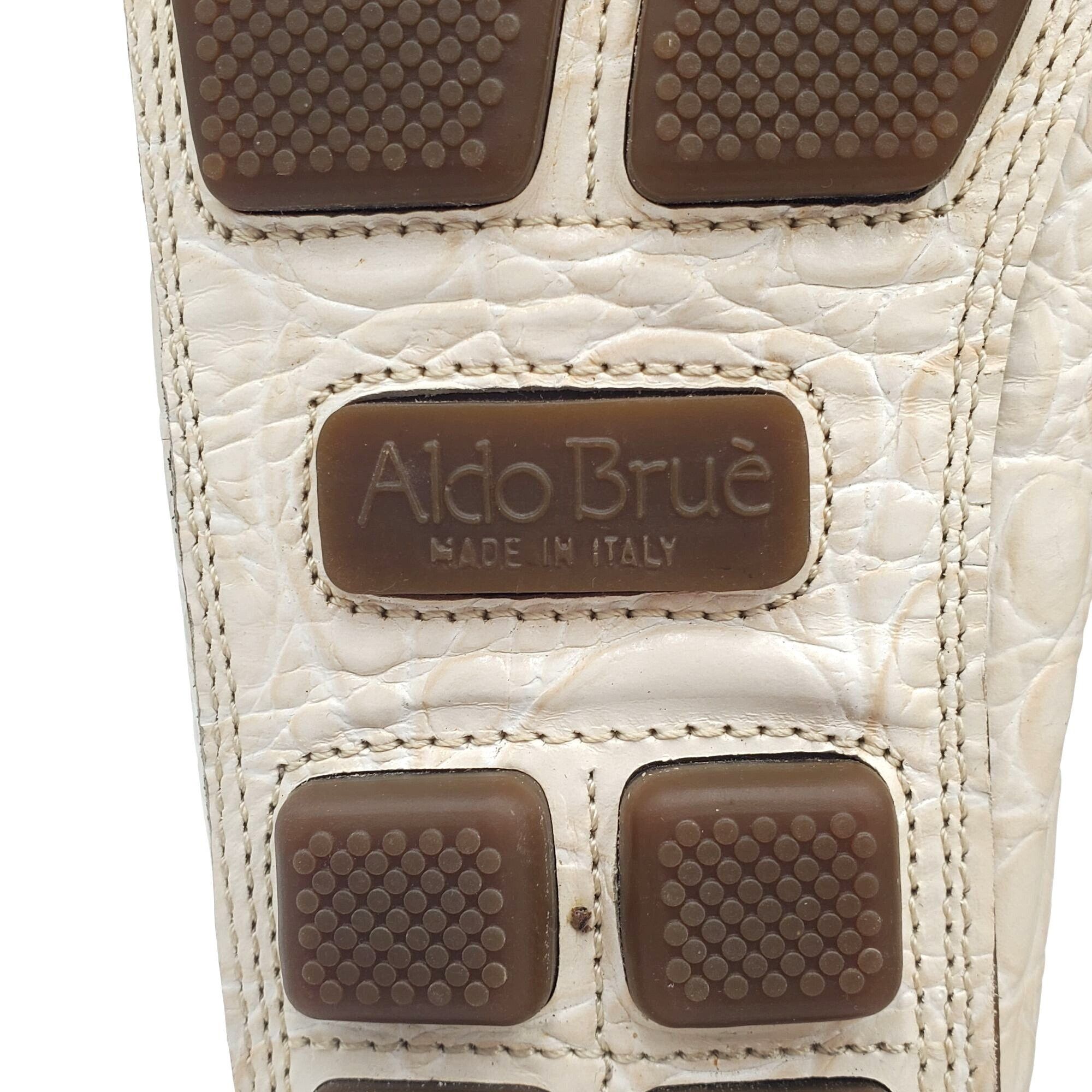 Aldo Brue Aldo Brue Men size 11 Beige Crocodile Embossed Leather Drivi Size US 11 / EU 44 - 11 Thumbnail