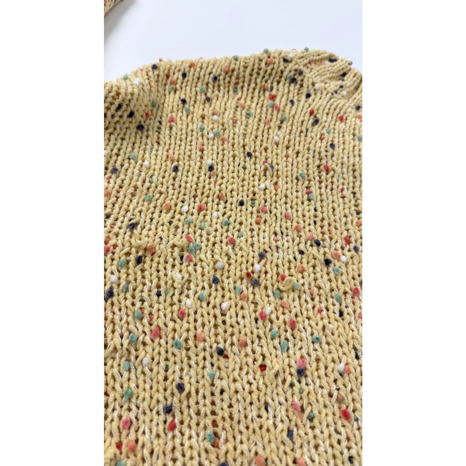 Vintage Blu Pepper Sweater Womens Large Yellow Confetti Knit Crewneck Pullover Soft Size L / US 10 / IT 46 - 7 Thumbnail