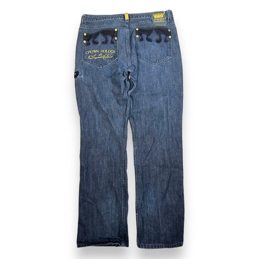 JNCO × Southpole × Vintage Vintage 90s Crown Holder Imperial Brand Baggy Skater Flame Size US 38 / EU 54 - 1 Thumbnail