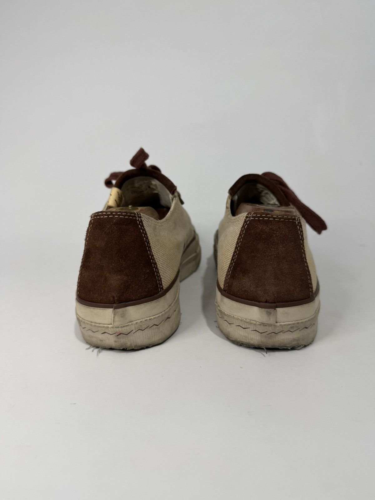 Visvim Visvim - Skagway Lo Leather Trimmed Canvas Sneakers Neutrals Size US 9 / EU 42 - 5 Thumbnail