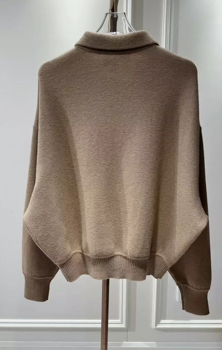 Loro Piana LORO PIANA Classic chestnut gold button polo knit top Size M / US 6-8 / IT 42-44 - 4 Thumbnail