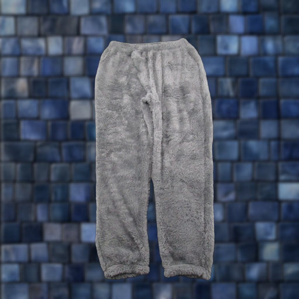 Vintage PJGGZ Women's Sleepwear Fleece Sherpa Faux Fur Pajama Pants Size L Soft Warm Gray Size 36" / US 14 / IT 50 - 1 Thumbnail