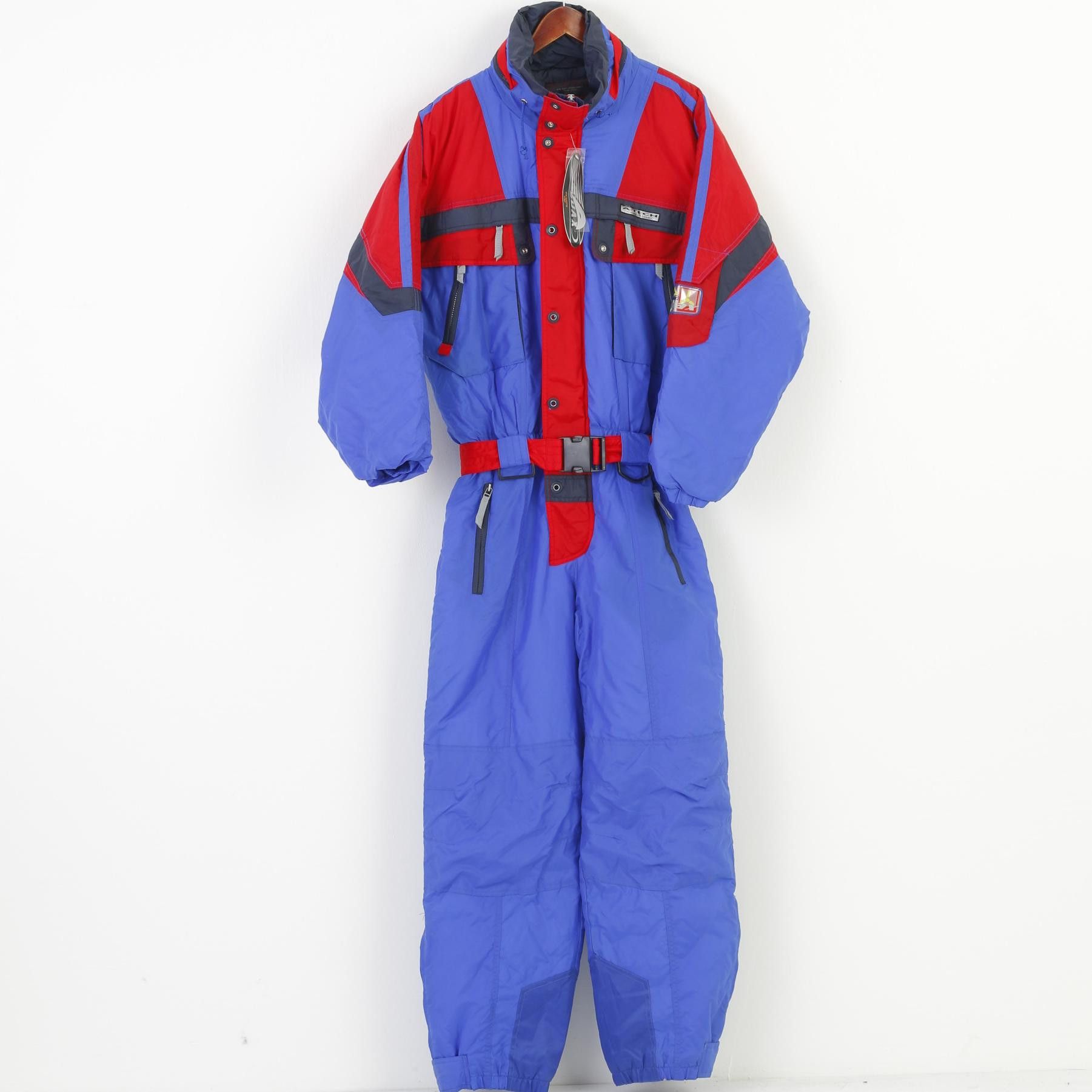 Vintage NEW Addax Men L Ski Suit Full Zipper Blue Belt Padded 0769 Size US 34 / EU 50 - 1 Thumbnail