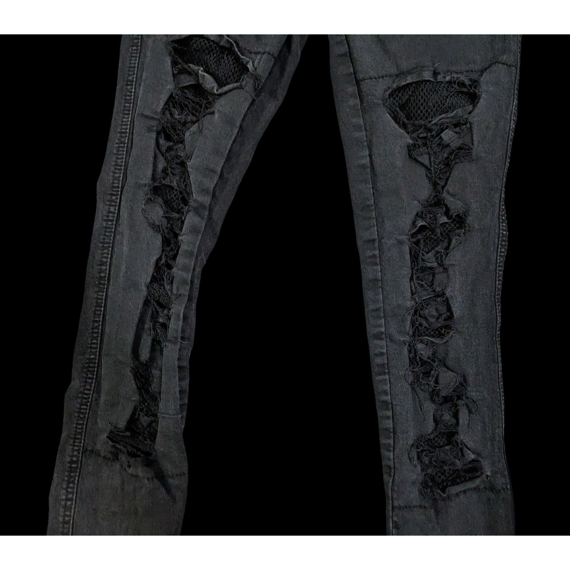 Tripp NYC Vintage Y2K Gothic Distressed Skinny Jeans by TrippNYC Size 29" - 4 Thumbnail