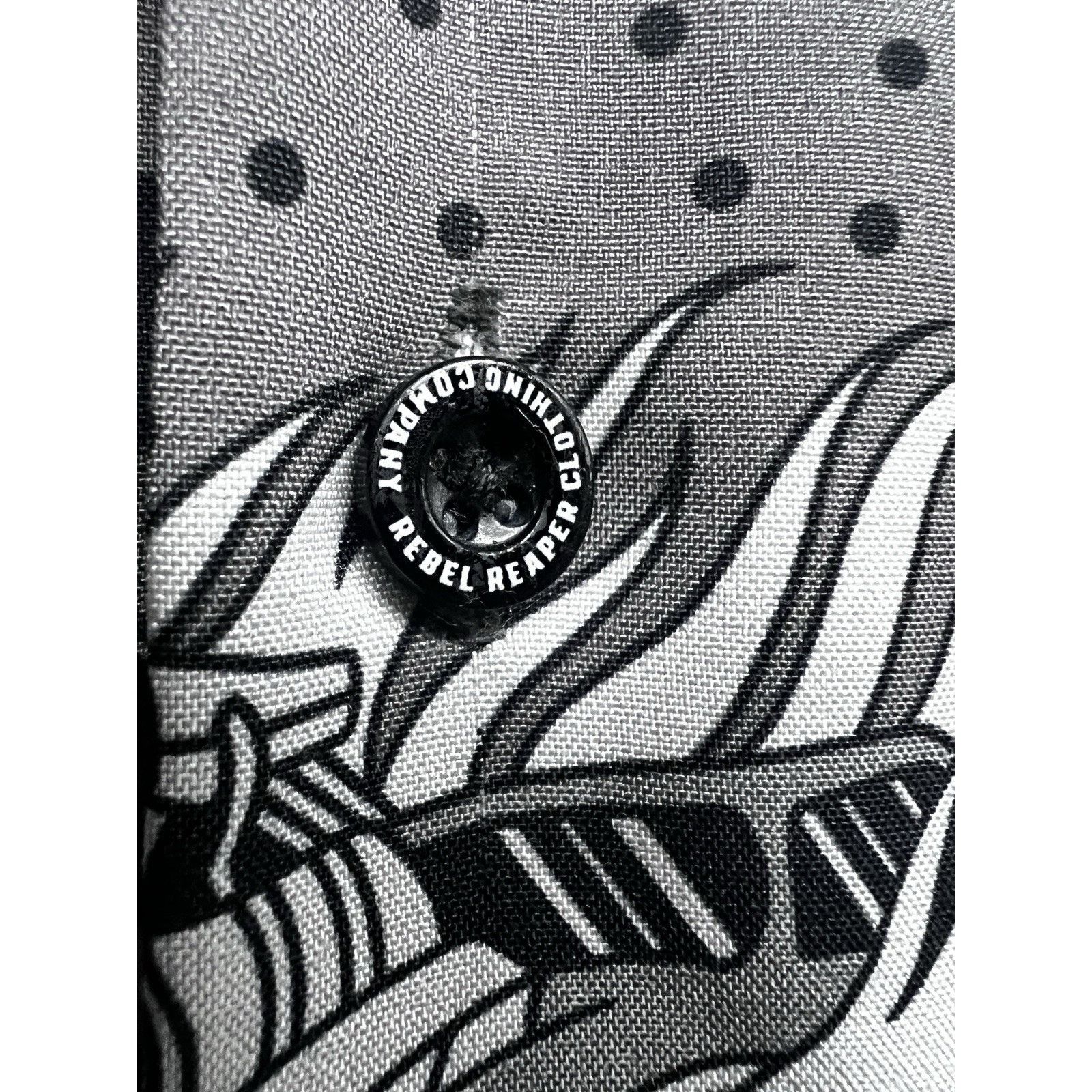 Other Rebel Reaper All Over Graphic Gothic Gray Button Up Shirt M Size US M / EU 48-50 / 2 - 7 Thumbnail