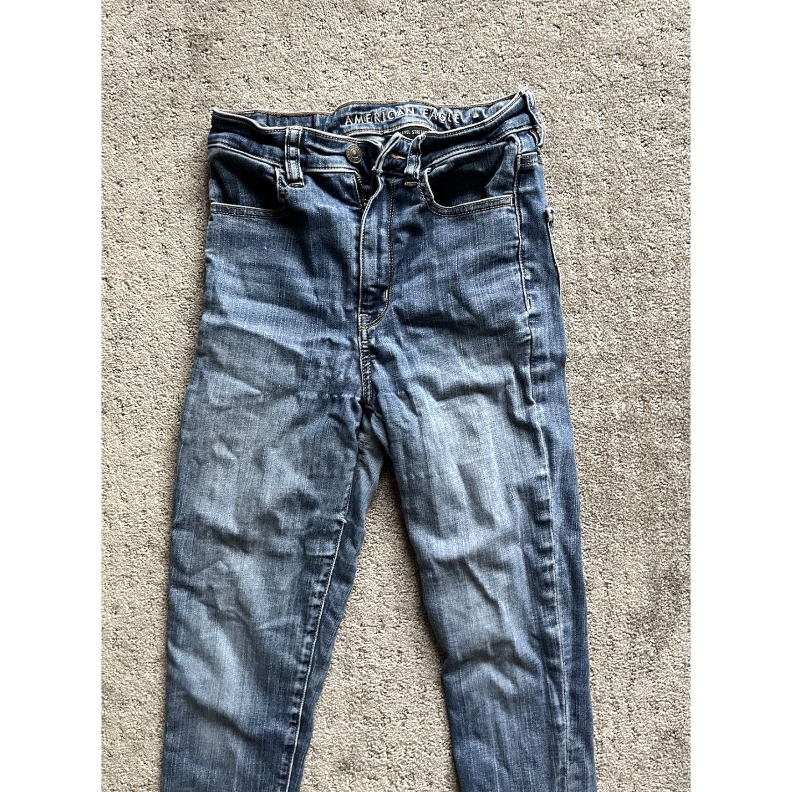 American Eagle Outfitters American Eagle Highest Rise Jegging Blue Jeans Women Size 2 Regular Ankle Zip Size 26" / US 2 / IT 38 - 2 Thumbnail