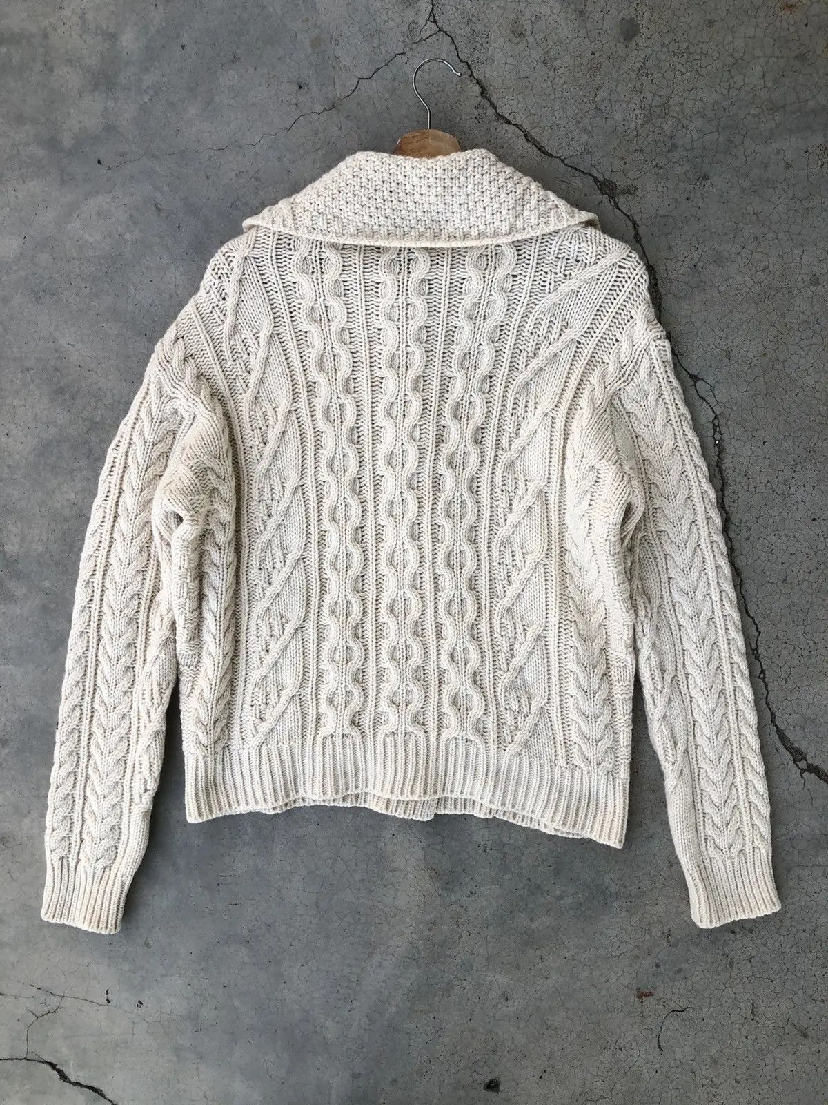 Aran Isles Knitwear × Designer LIBRE Cardigan CableKnit Sweater Pure Pullover Size US L / EU 52-54 / 3 - 7 Thumbnail