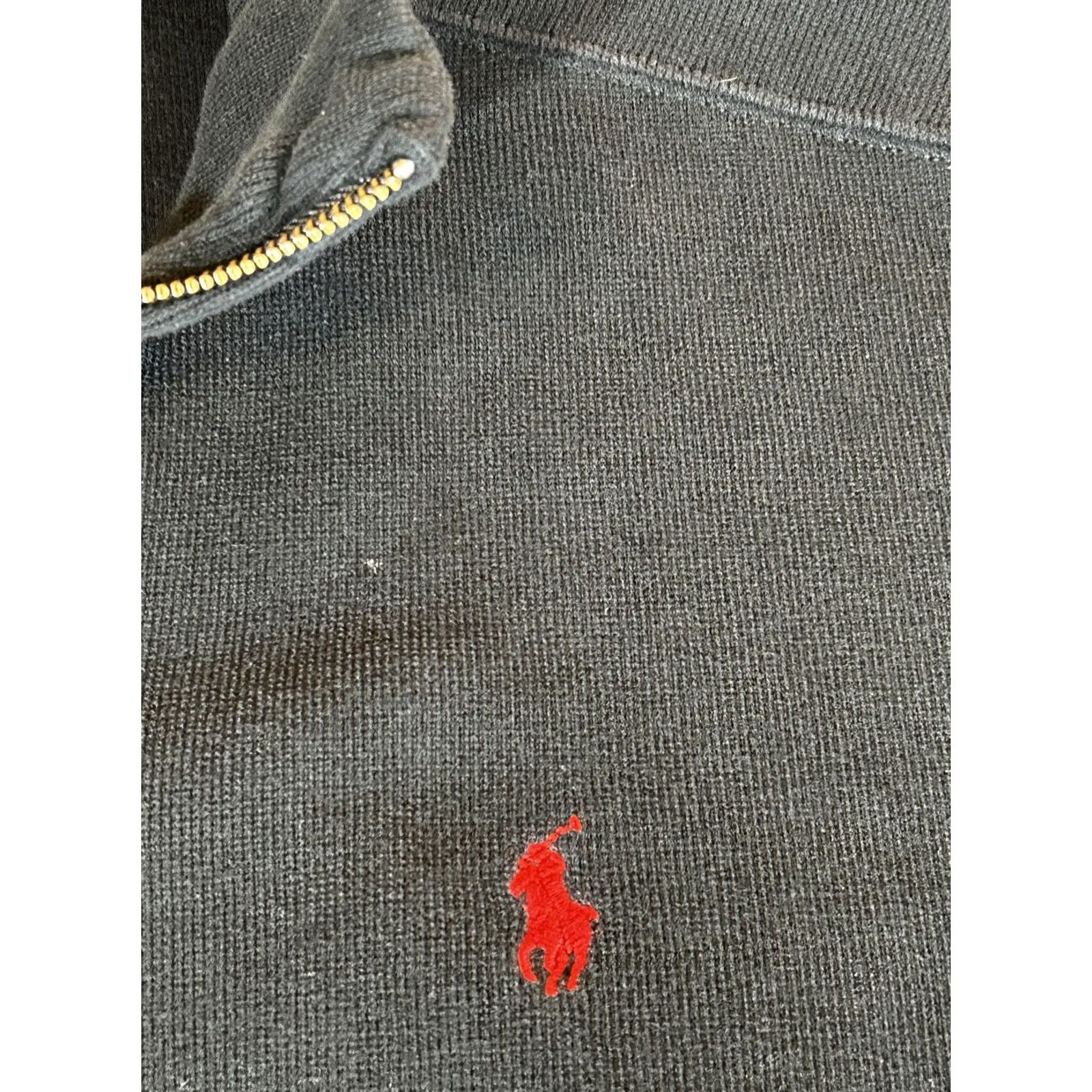 Polo Ralph Lauren Polo Ralph Lauren Sweatshirt Mens Large Black Full Zip Knit Track Jacket Vintage Size US L / EU 52-54 / 3 - 2 Thumbnail