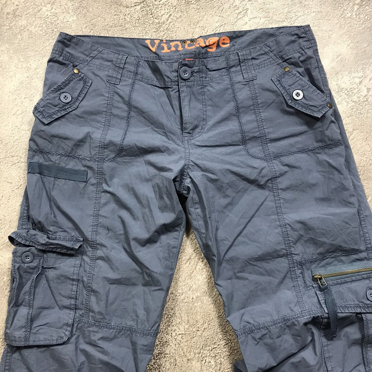 Vintage Vintage 90s Baggy Cargo Pants Distressed Parachute Grunge 31 Size 31" - 5 Thumbnail