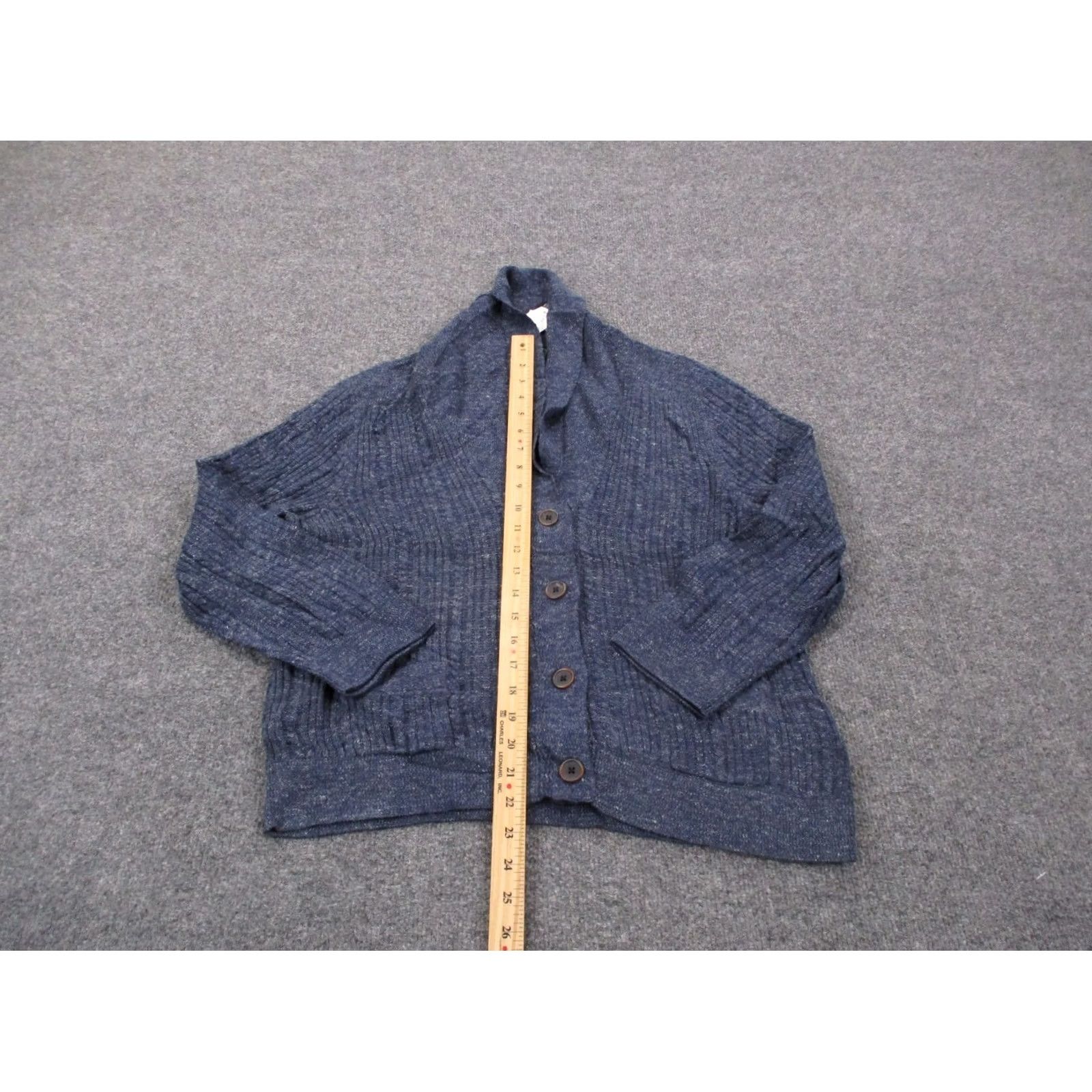 Ralph Lauren Lauren Ralph Lauren Jeans Co Sweater Cardigan Womens XL Blue with Thermal Knit High Neck Casual 90s Theme Womens XL Blue Cardigan Sweater Size XL / US 12-14 / IT 48-50 - 3 Thumbnail