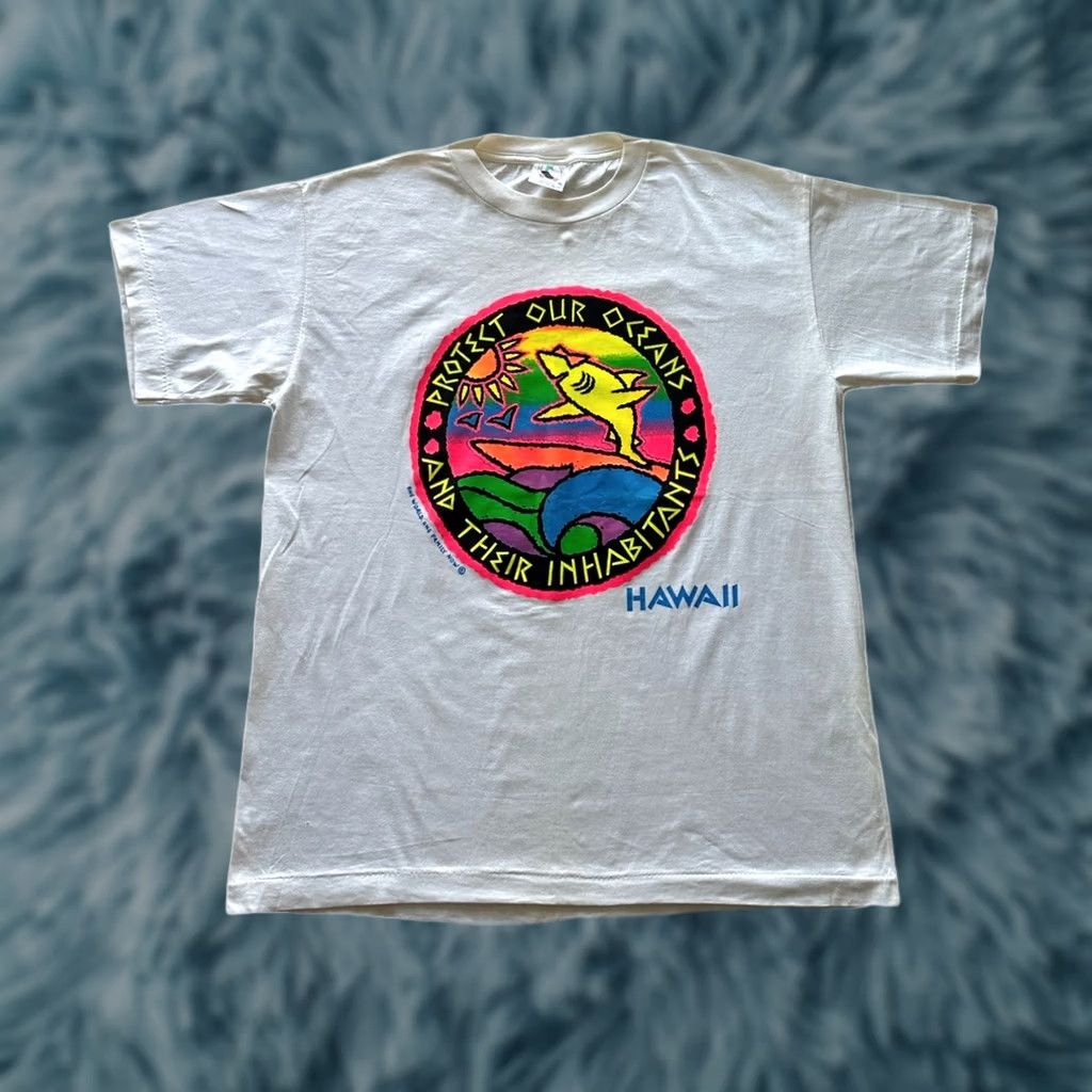 Vintage VINTAGE Carribean Dream T-Shirt Mens XL White 80s Single Stitch Ocean Protect The Ocean NWOT Size US XL / EU 56 / 4 - 1 Thumbnail