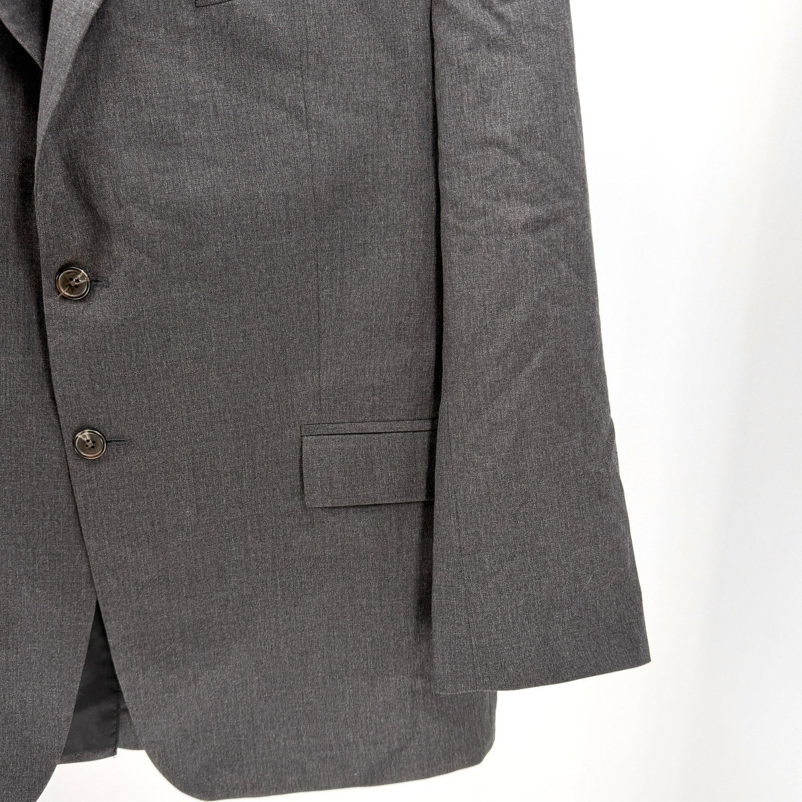 Ralph Lauren Vintage 90s Gray 100% Wool Menswear Blazer Suit Jacket Size 46R - 3 Thumbnail