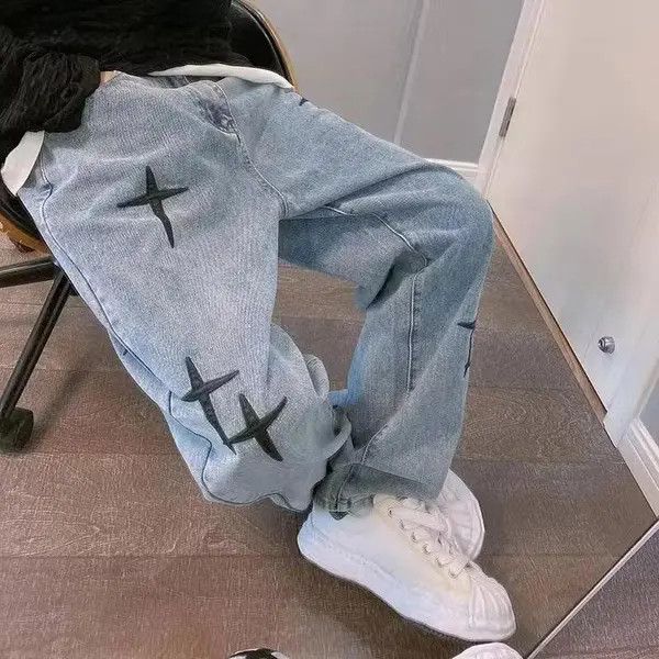VIBE Stars Graphic Blue Denim Jeans Size US 28 / EU 44 - 1 Thumbnail
