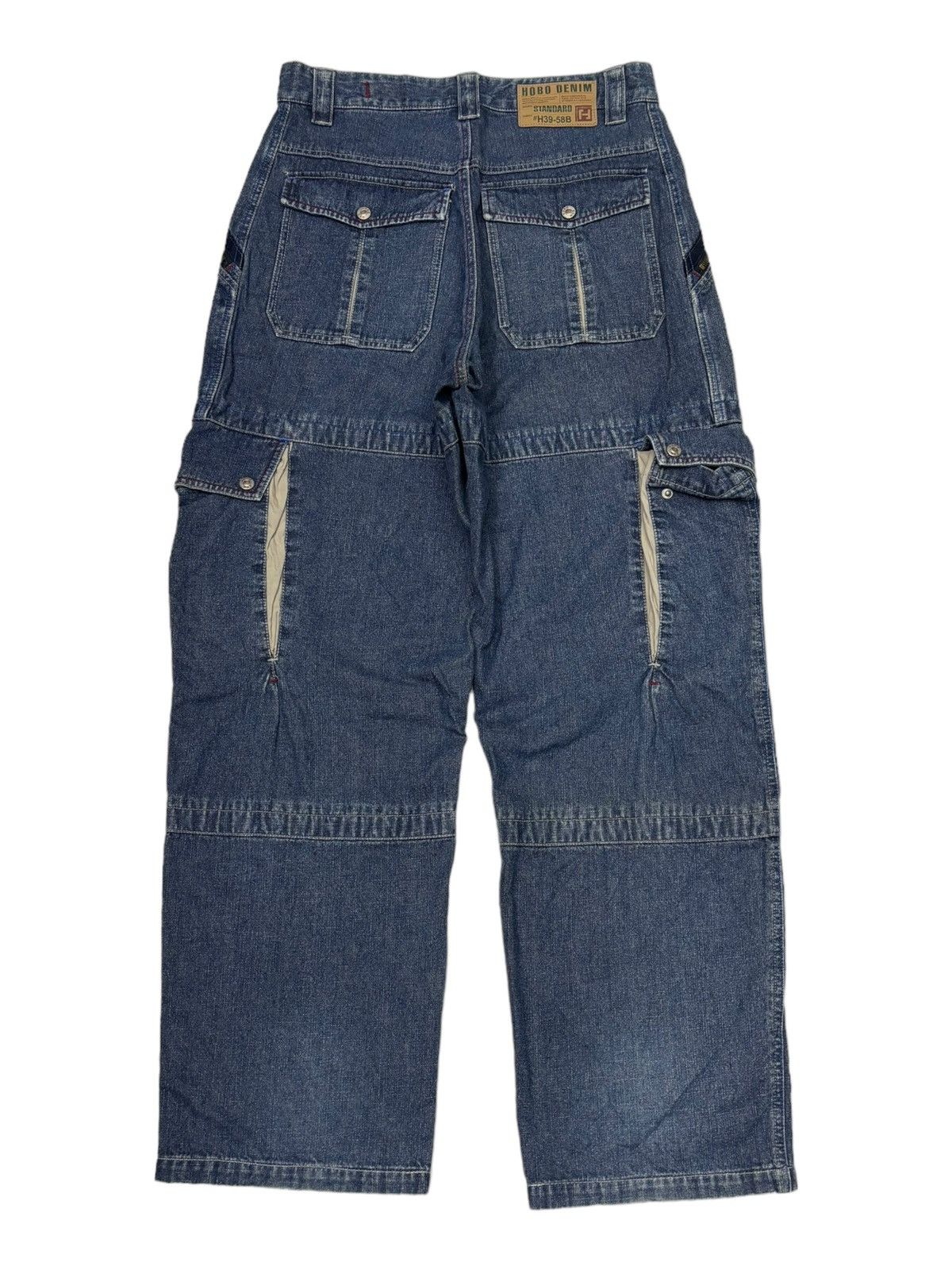 JNCO RARE🔥OG HOBO DENIM BAGGY MULTI POCKET CARGO PANTS Size US 33 - 2 Thumbnail