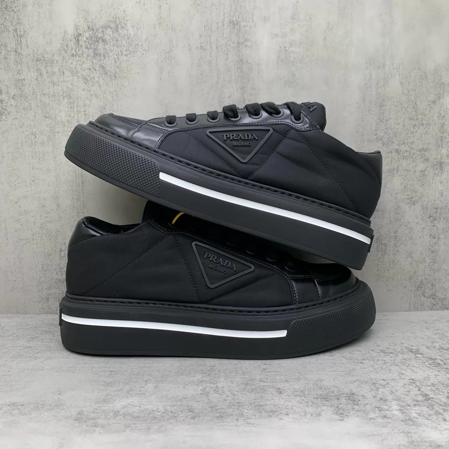Prada Prada Black Triangle Logo Platforms Size 41 98 New Size US 8 / EU 41 - 2 Thumbnail