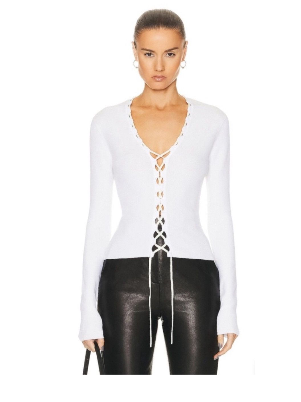 Dion Lee Dion Lee Bichrome ribbed lace-up cardigan, XS Size XS / US 0-2 / IT 36-38 - 1 Thumbnail