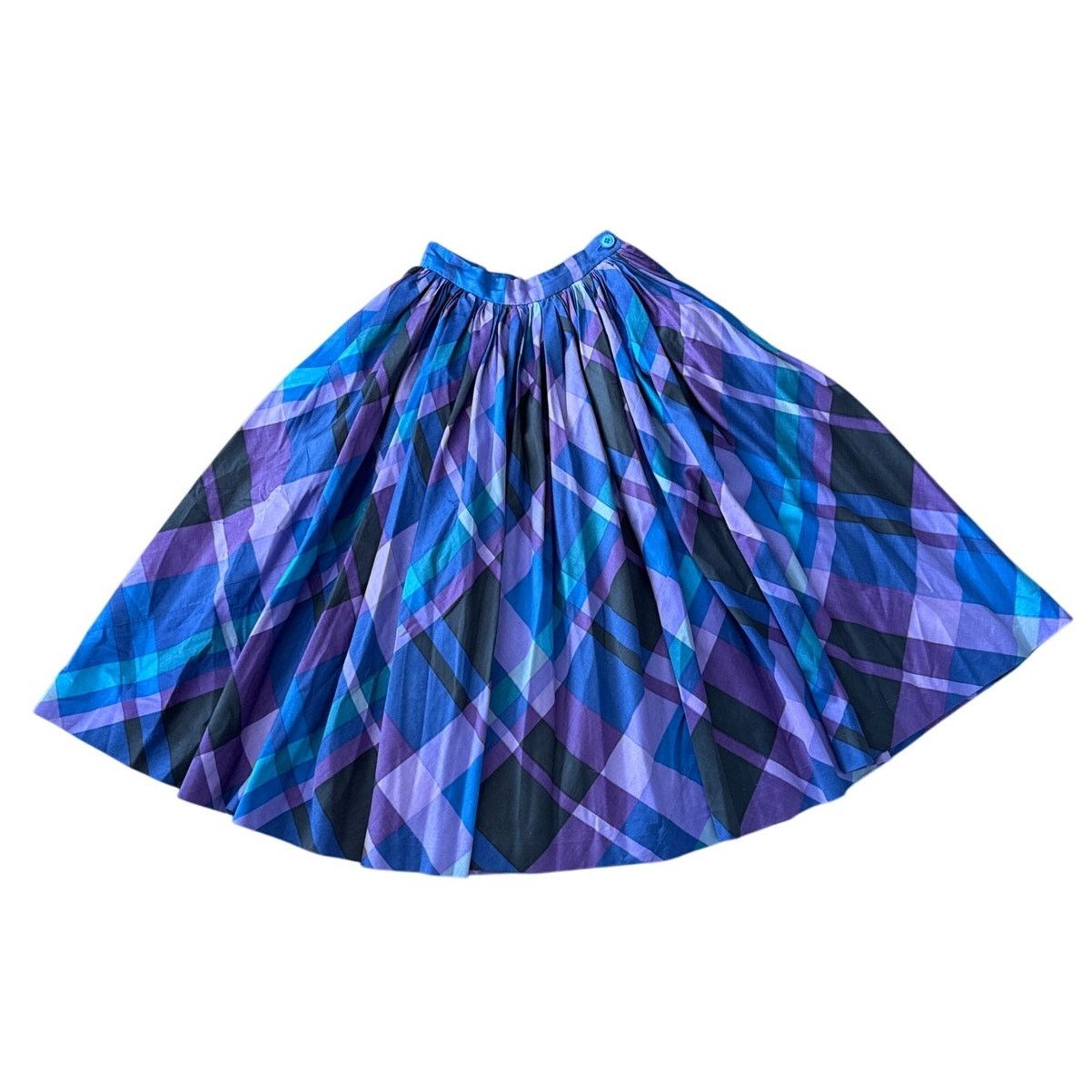 Vintage Vtg 50's circle plaid skirt Modern Jr by Gale & Gale TABIT Size 22" - 5 Thumbnail