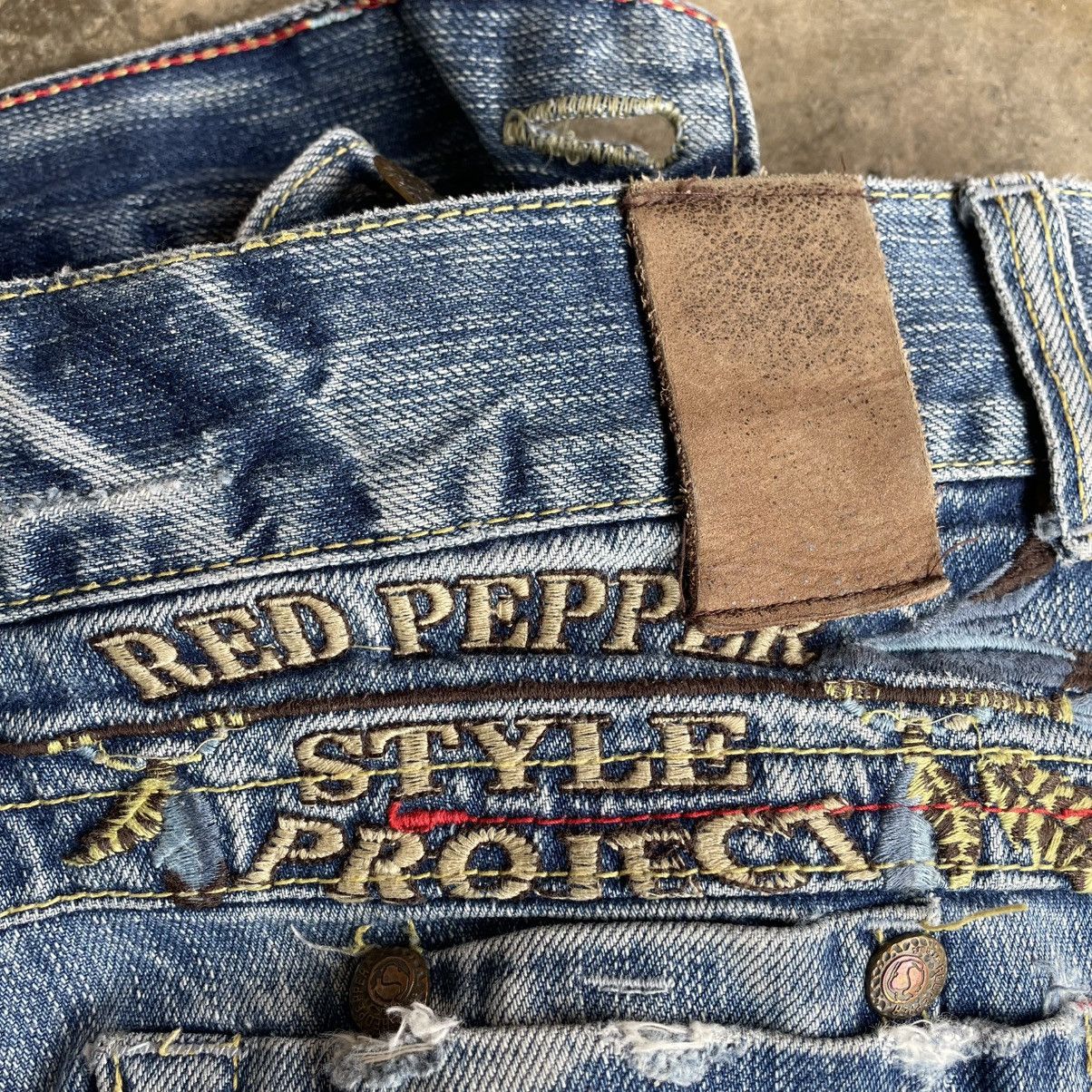 Japanese Brand 🔥🇯🇵Vintage Red Pepper Stoned Washed Distress Denim Jeans Size US 34 / EU 50 - 12 Thumbnail