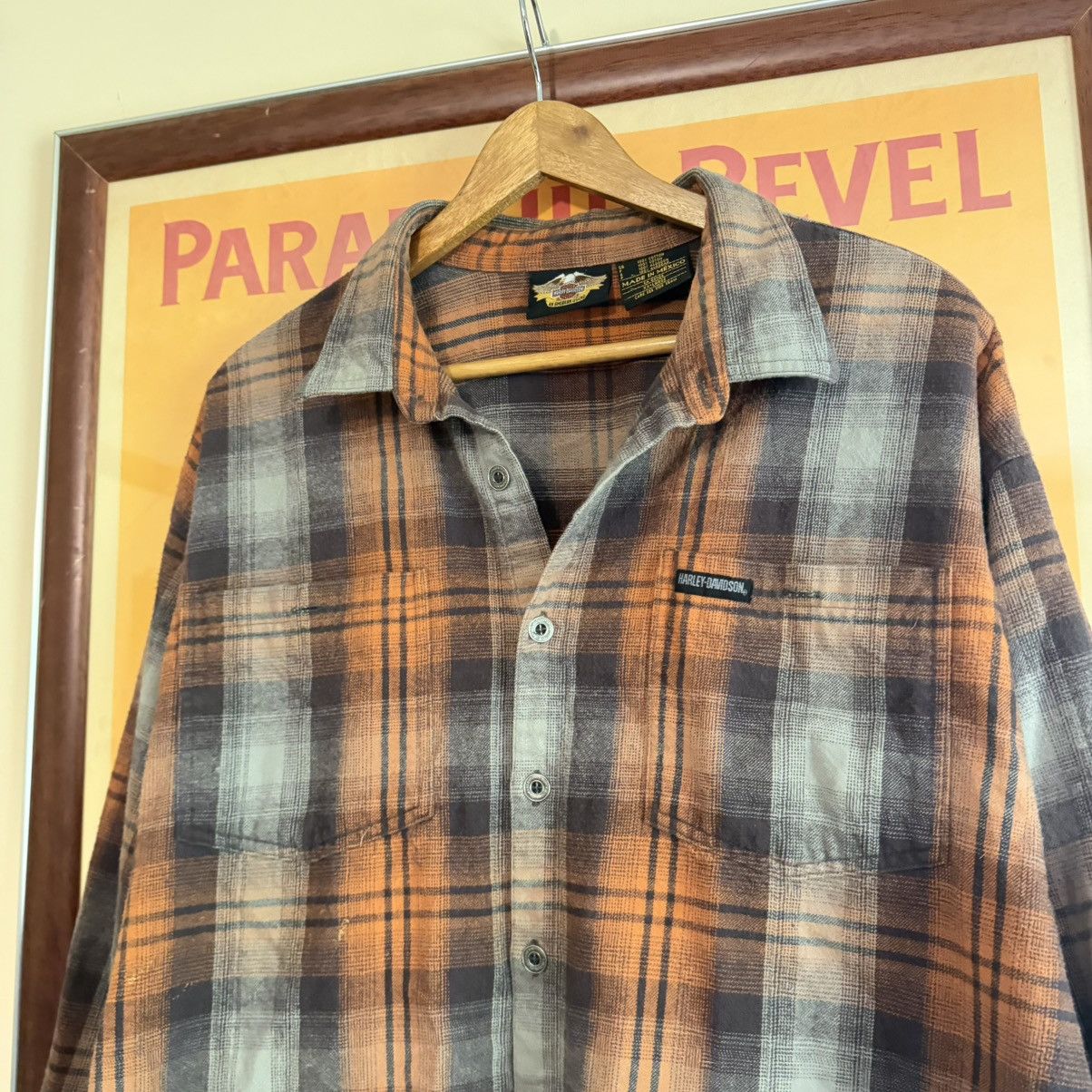 Harley Davidson VINTAGE HARLEY DAVIDSON FLANNEL SHIRT GRUNGE ERD BIKER XXL Size US XXL / EU 58 / 5 - 2 Thumbnail